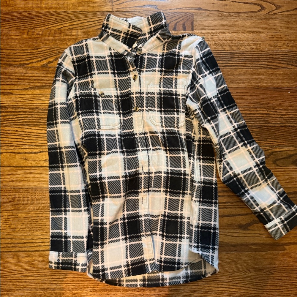 Time and Tru Black and White Checkered Top